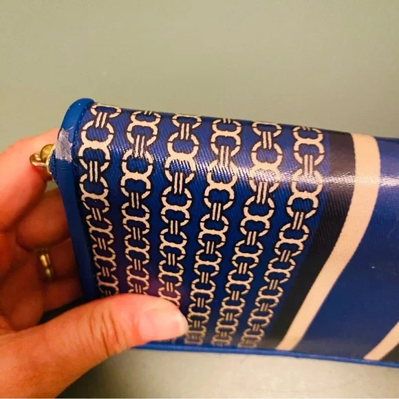 Tory Burch Gemini Link Royal Blue Continental Wallet